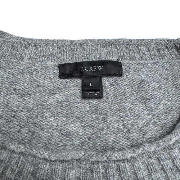J. Crew Llama Embellished Women's Gray 100% Wool Sweater, Size L - Picture 4 of 6